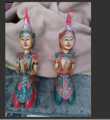 DRIE HOUTEN BOUDHA BEELDEN beschikbaar voor biedingen