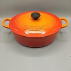 8Le Creuset set oranjerood pannen, cocottes, grill, Huis en Inrichting, Keuken | Potten en Pannen, Gebruikt, Gietijzer, Pannenset