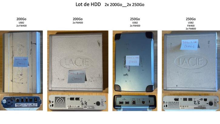 LOT DE HDD USB-FireWire, Computers en Software, Harde schijven, Gebruikt, Desktop, Extern, HDD, Firewire, Ophalen of Verzenden