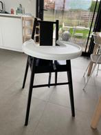 Kinderstoel IKEA Design in zwart hout + wit blad, Comme neuf, Plateau amovible, Enlèvement