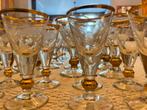 Vintage glazen met gouden rand, Verzamelen, Ophalen, Gebruikt