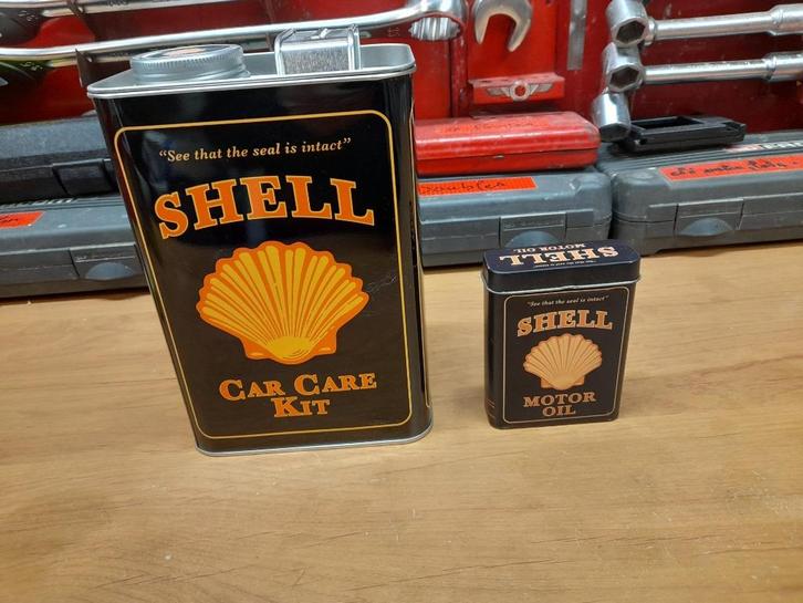 2 faux bidons huile vide shell, Verzamelen, Merken en Reclamevoorwerpen, Gebruikt, Overige typen, Verzenden