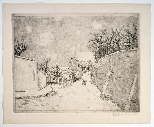 Walter Stevens - Gravure - 1923 - "Au lapin Agile - Paris", Antiquités & Art, Art | Eaux-fortes & Gravures, Enlèvement ou Envoi