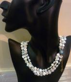 Collier perles baroques fermoir or 18carats, Or, Utilisé, Enlèvement ou Envoi, Or