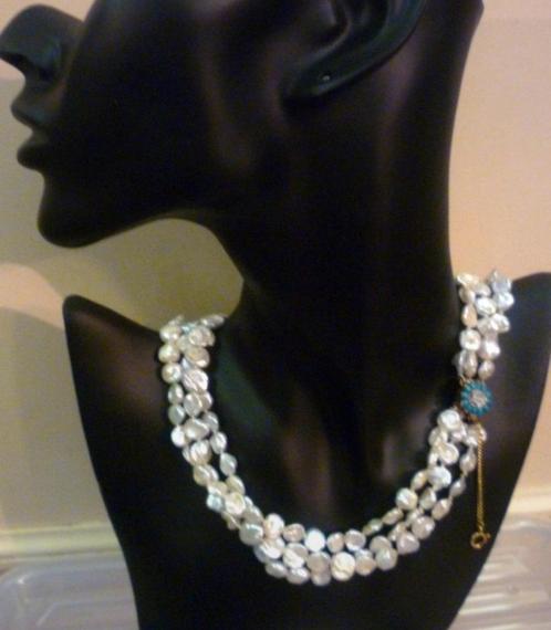 Collier perles baroques fermoir or 18carats, Bijoux, Sacs & Beauté, Colliers, Utilisé, Or, Or, Enlèvement ou Envoi