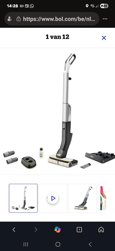 Nettoyeur de sol Kärcher FC 4-4 avec batterie, 4 V, lithium-, Electroménager, Aspirateurs, Neuf, Aspirateur d'eau, Réservoir, Enlèvement