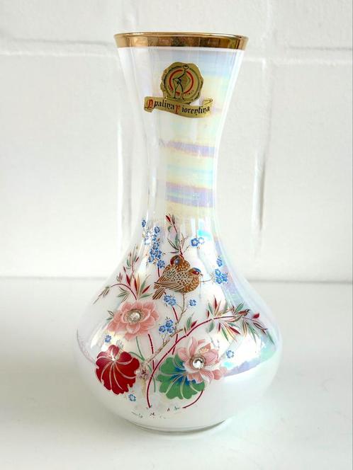 Opalina Fiorentina parelmoer vaasje, Huis en Inrichting, Woonaccessoires | Vazen, Gebruikt, Overige kleuren, Minder dan 50 cm