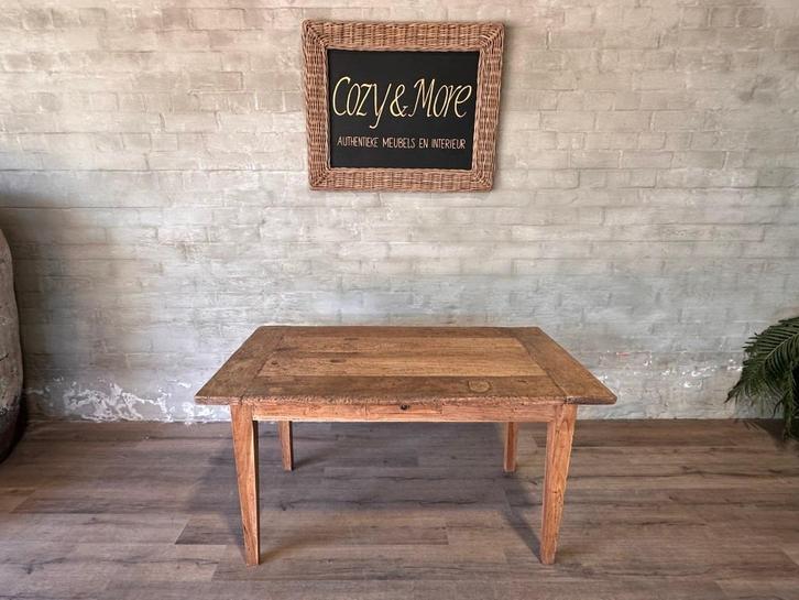 Boerentafel - 148 x 84 cm + 80 cm hoog / 1 lade, Huis en Inrichting, Tafels | Eettafels, Zo goed als nieuw, 50 tot 100 cm, 100 tot 150 cm