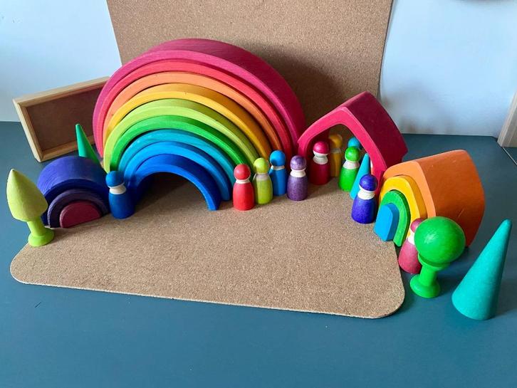 Grimm's regenboog en extra, Kinderen en Baby's, Speelgoed | Houten speelgoed, Zo goed als nieuw, Ophalen of Verzenden
