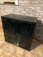 Étagère noir Kallax 77x77cm avec 4 bacs de rangement, Enlèvement, Comme neuf, Moderne