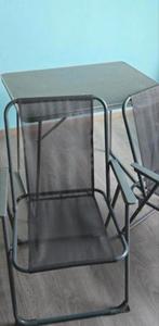 2 opvouwbare campingstoelen en tafel, Caravans en Kamperen, Kampeermeubelen, Ophalen of Verzenden, Zo goed als nieuw, Campingtafel