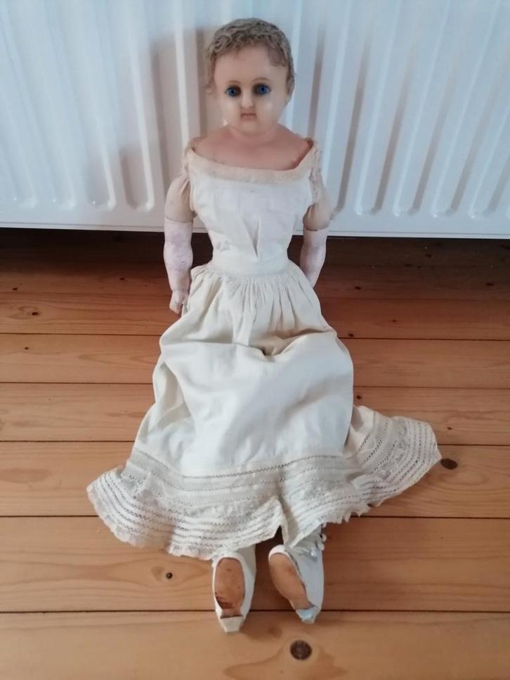 Grande poupée ancienne en cire, XIXe siècle, Antiquités & Art, Antiquités | Jouets, Enlèvement