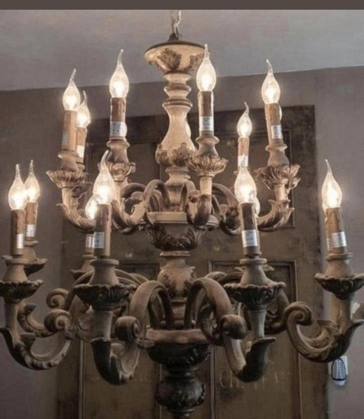 Prachtige rococo kroonluchter, Huis en Inrichting, Lampen | Kroonluchters, Hout, Ophalen