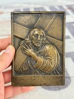 After Leonhard Posch 1800 Plaquette Christus met kruis Brons, Ophalen of Verzenden