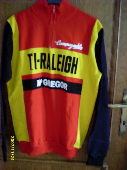 Authentieke retro WOLLEN Wielertrui T.I. RALEIGH  1970 jaren, Fietsen en Brommers, Fietsaccessoires | Fietskleding, Ophalen of Verzenden