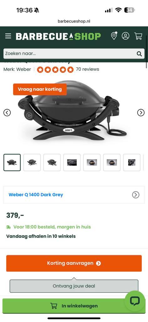 Weber q1400 grijs nieuw in doos  bbq, Tuin en Terras, Elektrische barbecues, Zo goed als nieuw, Ophalen