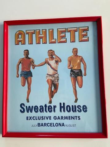 Zeldzame vintage/retro reklame poster "ATLEET SWEATER HOUSE" beschikbaar voor biedingen