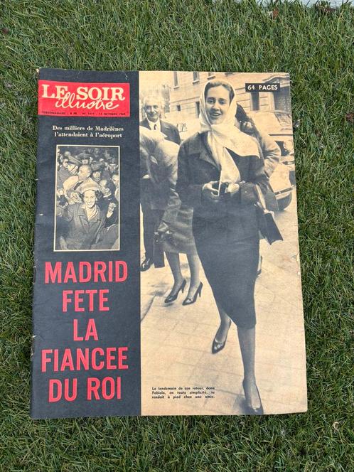 Le Soir Illustré - 13/10/1960 -Madrid fête la fiancée du roi, Verzamelen, Koningshuis en Royalty, Gebruikt, Tijdschrift of Boek