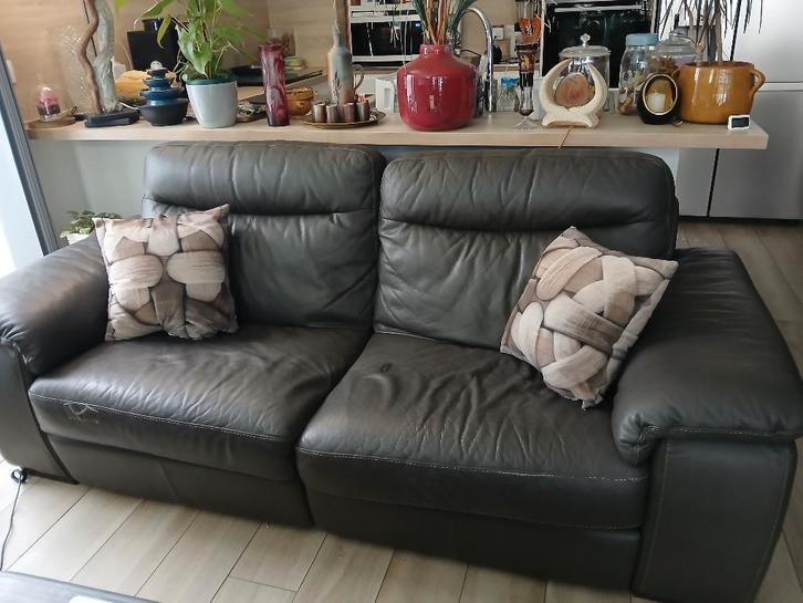Canapé 3 + 2 places en cuir, Huis en Inrichting, Zetels | Zetels, Gebruikt, Vierpersoons of meer, 200 tot 250 cm, 75 tot 100 cm