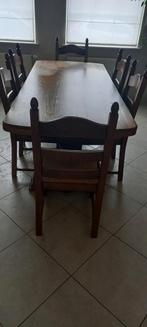 massieve houten tafel met 6 stoelen, Comme neuf, Enlèvement ou Envoi