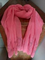Fel fluo roze sjaaltje met steentjes, Ophalen of Verzenden, Zo goed als nieuw
