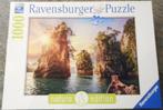 ravensburger puzzel 1000 stukjes three rocks in cheow thaila, Hobby en Vrije tijd, Ophalen of Verzenden, Zo goed als nieuw
