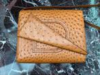 Handtas Delvaux struisvogel leer, Ophalen, Nieuw, Bruin, Handtas
