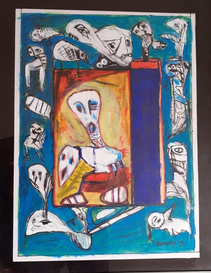 "De eenzaamheid slaat toe" - William Remory, Antiek en Kunst, Kunst | Schilderijen | Abstract, Ophalen