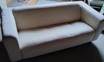 Witte zetel 'klippan' (ikea) + beige hoes beschikbaar voor biedingen