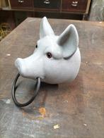 Porselein varkenshoofd handdoekdrager, Antiek en Kunst, Ophalen of Verzenden