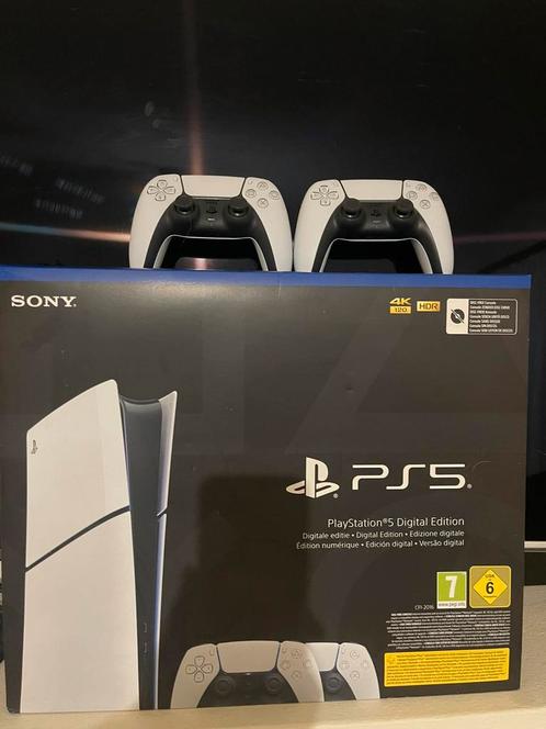 Playstation 5 Slim + 2 controllers, Games en Spelcomputers, Spelcomputers | Sony PlayStation 5, Nieuw, Playstation 5, Ophalen