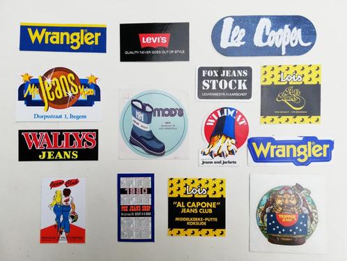 Lot de stickers rétro - mode, vêtements & jeans (1) 70s/80s, Antiquités & Art, Curiosités & Brocante, Enlèvement ou Envoi