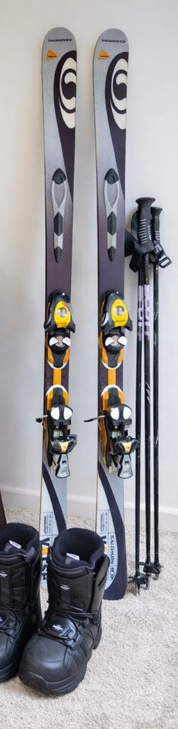 Ski en skischoenen 38 m, Sport en Fitness, Skiën en Langlaufen, Stokken, Ski, Salomon, Ophalen