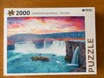 Puzzel Rebo Godafoss Waterval IJsland, 2000st, Ophalen of Verzenden, Meer dan 1500 stukjes, Zo goed als nieuw, Legpuzzel