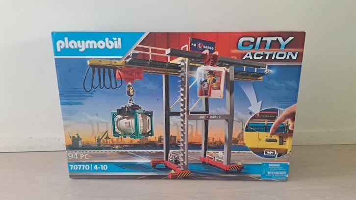 PLAYMOBIL City Action Cargo Portaalkraan - 70770, Kinderen en Baby's, Speelgoed | Playmobil, Nieuw, Complete set, Ophalen