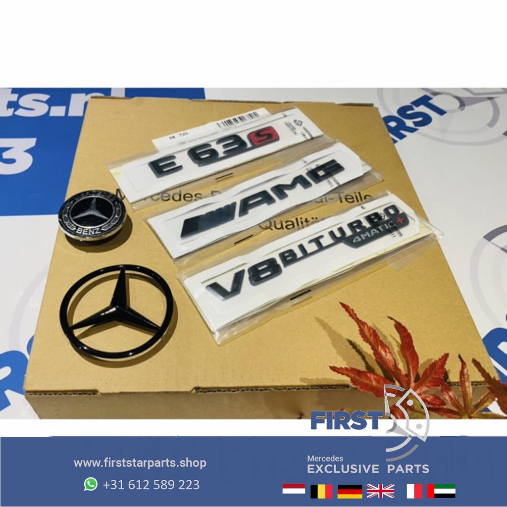 W212 W213 C238 E63 S 4MATIC+ STER AMG LOGO SET ZWART EMBLEME, Utilisé, -, -, Enlèvement ou Envoi