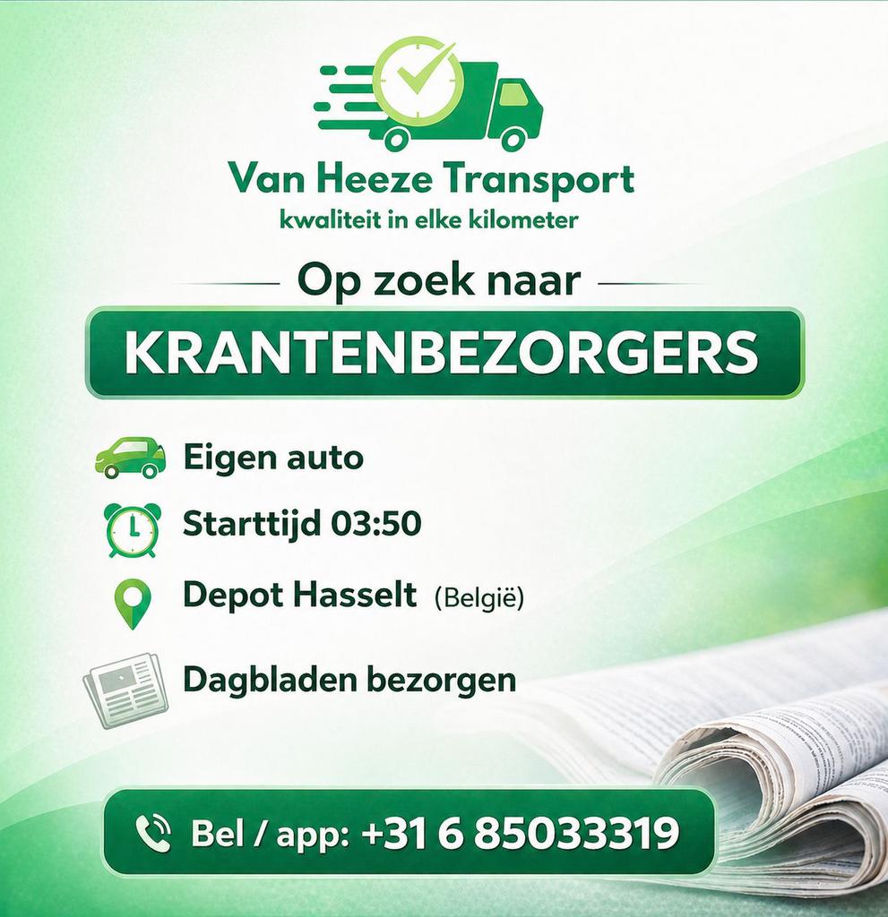 Gezocht krantenbezorgers met eigen auto