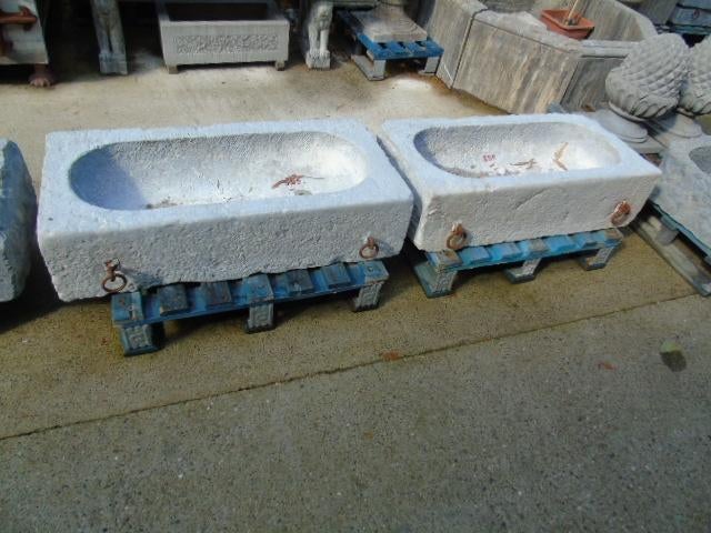 dienblad of trog in blauwe steen, plantenbak, goede keuze!!, Tuin en Terras, Ophalen, Steen, Gebruikt, Minder dan 30 cm