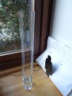 Vase cylindrique en verre transparent et base avec bulle, Antiquités & Art, Enlèvement ou Envoi