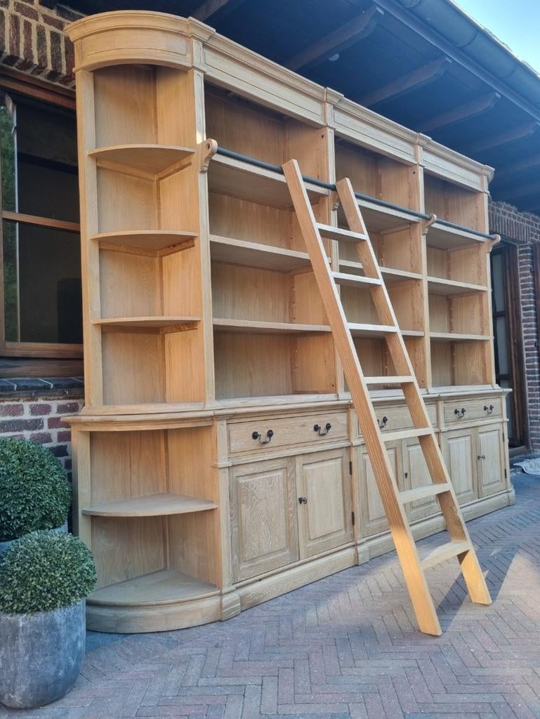 Eiken boekenkast/bibliotheekkast GRATIS LEVERING, Ophalen, Met deur(en), 200 cm of meer, Eikenhout