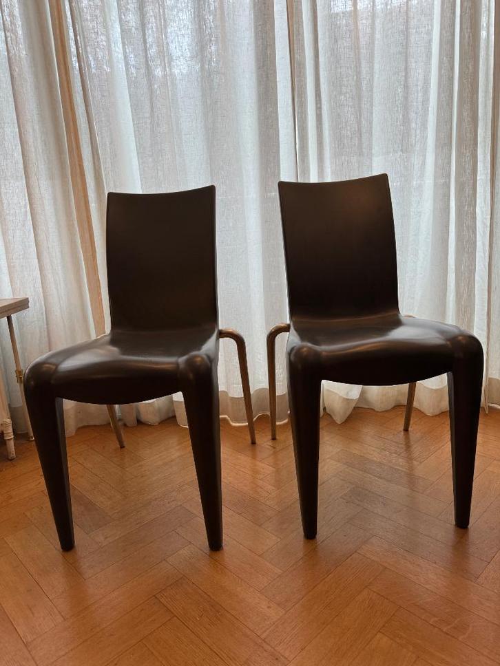 6x chaises Vitra LOUIS 20 de Philippe Starck en gris foncé, Maison & Meubles, Chaises, Utilisé, Cinq, Six Chaises ou plus, Synthétique