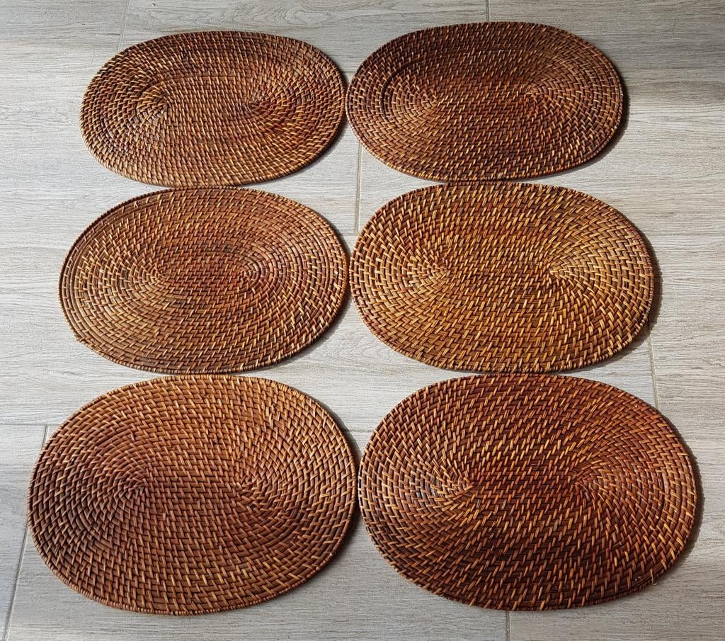 Lot de 6 set de table, sous assiettes en osier, Maison & Meubles, Enlèvement