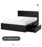 Ikea lit Malm noir 160x200, Enlèvement, Comme neuf, Noir
