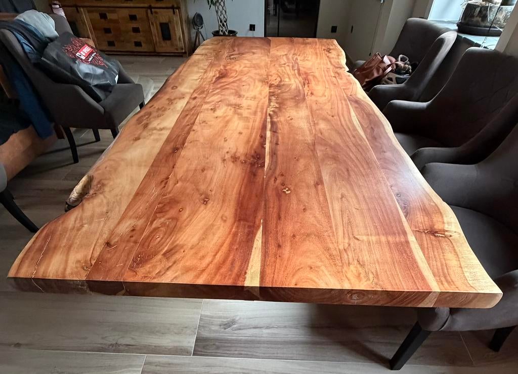 Uniek en prachtig boomstam blad, Huis en Inrichting, Tafels | Eettafels, Ophalen, Zo goed als nieuw