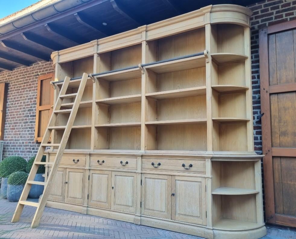 Eiken boekenkast/bibliotheekkast 360 cm GRATIS LEVERING, Ophalen, 200 cm of meer, Eikenhout, Belgie