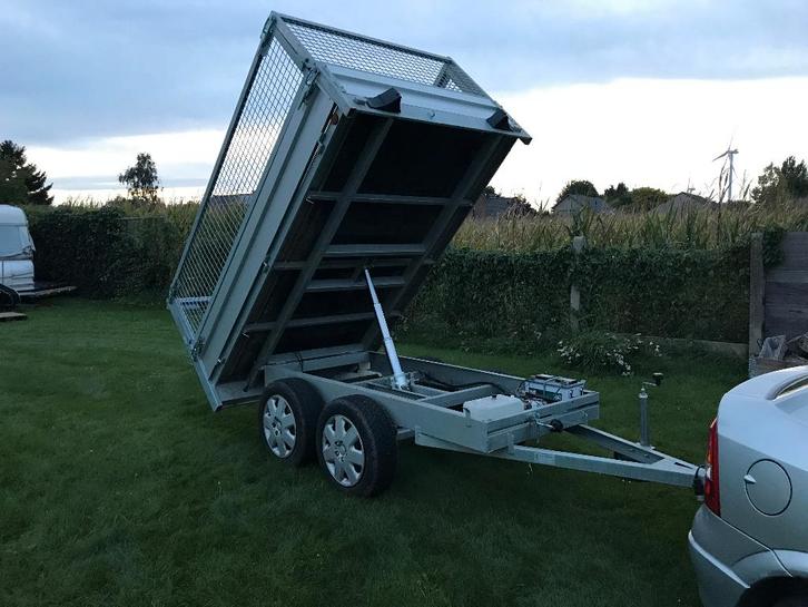 Kerenzo Elektrische Kiep Dubbelas met afstandsbediening, Auto diversen, Aanhangers en Bagagewagens, Zo goed als nieuw, Ophalen