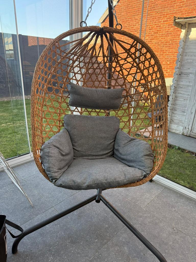 Hangstoel eivorm ( Egg Chair), Tuin en Terras, Ophalen, Zo goed als nieuw, Eenpersoons, Binnen