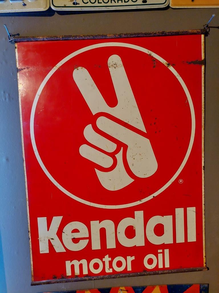 Kendall reclamebord blik dubbelzijdig., Ophalen, Reclamebord