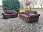 Ensemble de canapé marron/rouge/canapés/tissu marron rouge, Maison & Meubles, Enlèvement ou Envoi, Utilisé, Rouge, Autres types
