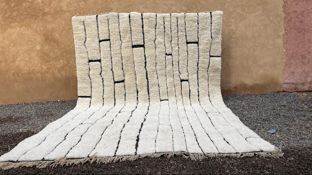 Wollen berber tapijt, Beni Ouran, Ophalen, Crème, 200 cm of meer, Rechthoekig